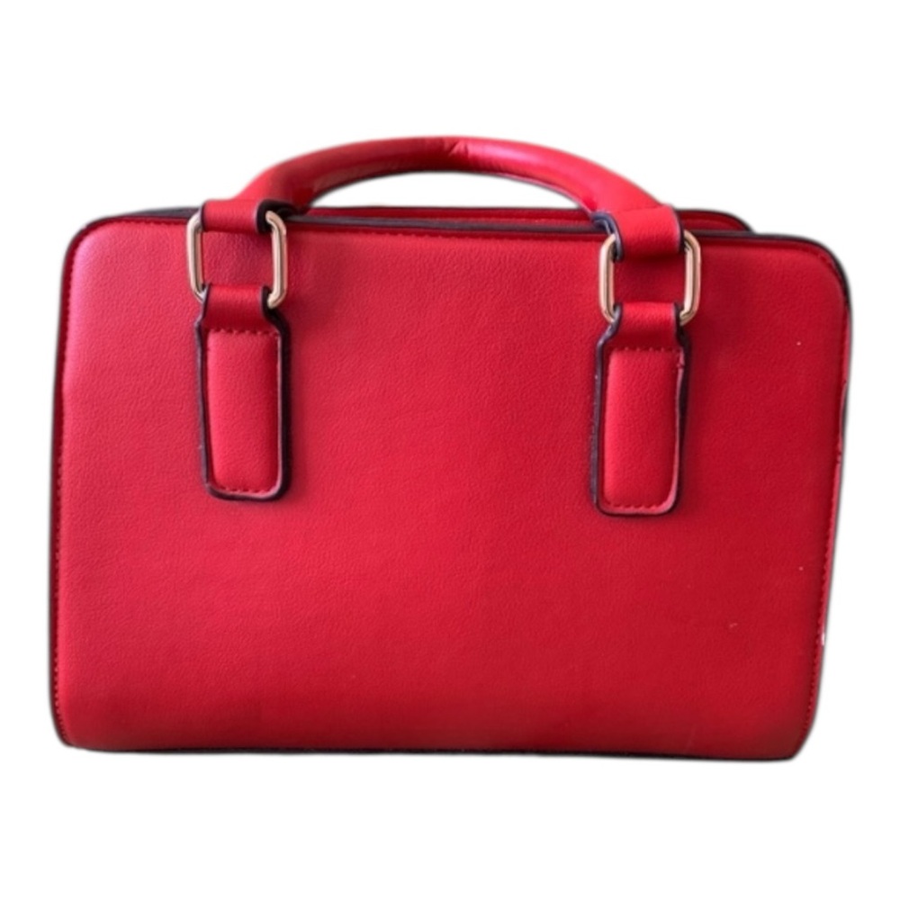 Custom Hand Painted "Lady In Red" Floral Upcycled Shoulder Bag- One of a kind! - Picture 7 of 9